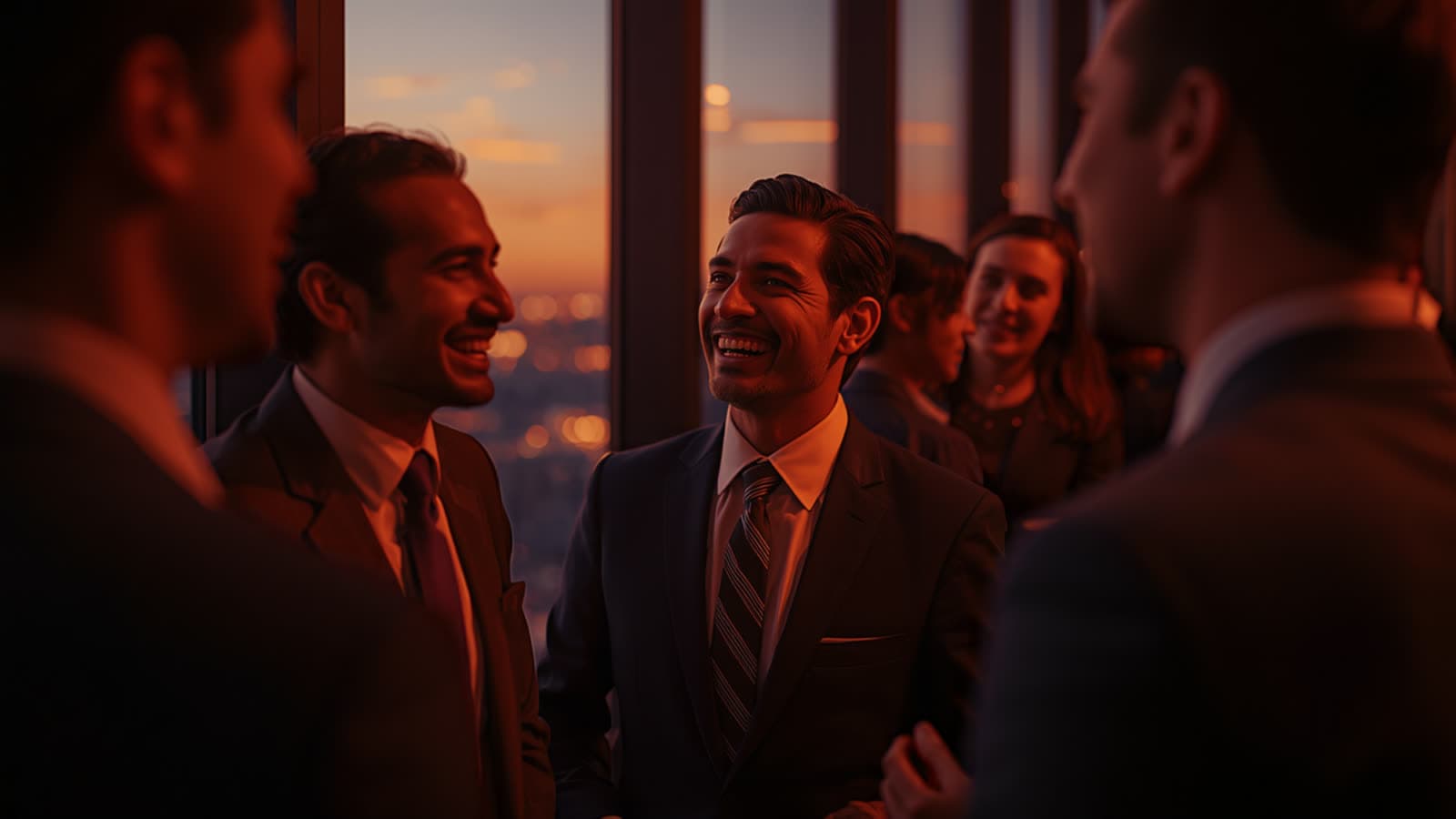 NEDAC alumni connecting at an evening networking event